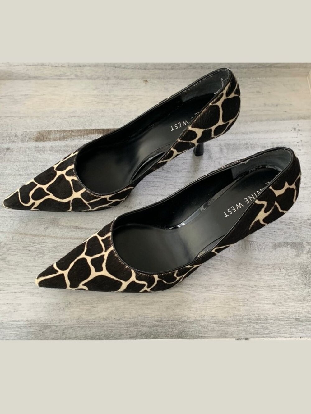 Nine West Nuncio Giraffe print leather pumps sz 6 1/2 - Picture 3 of 7